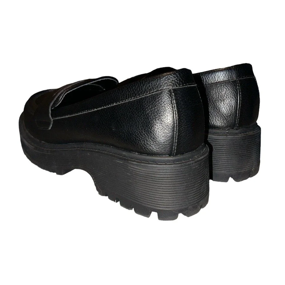 Sincerely Jules Slip On Platform Black Oxford Loafer Shoes Women Size 10M Rocker